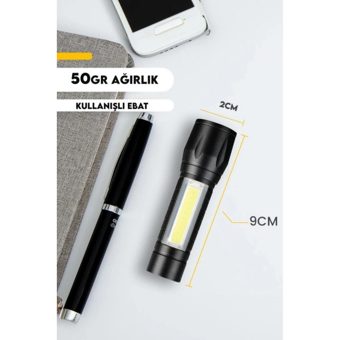 3 Modlu Şarjlı Mini El Feneri