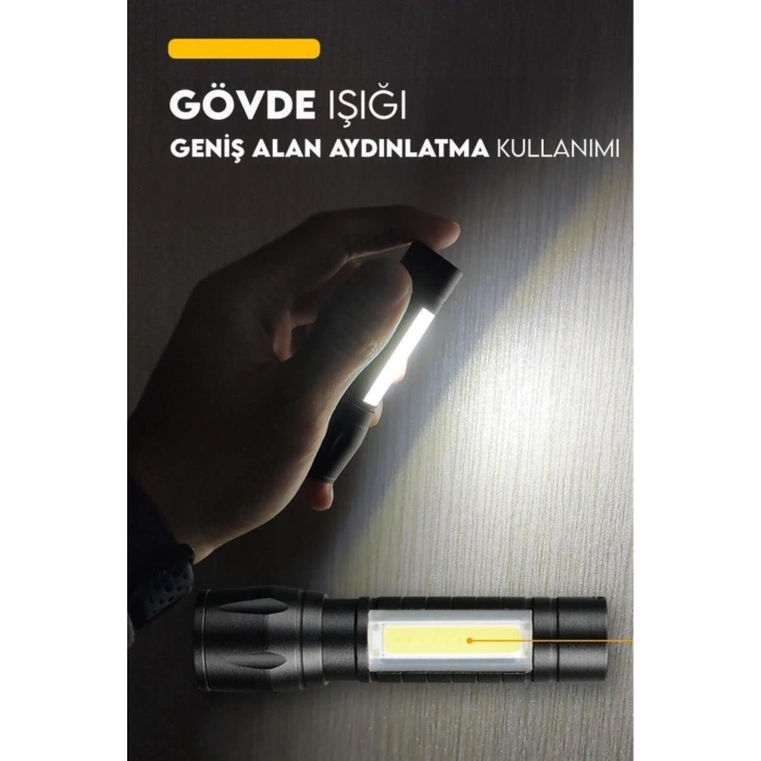 3 Modlu Şarjlı Mini El Feneri