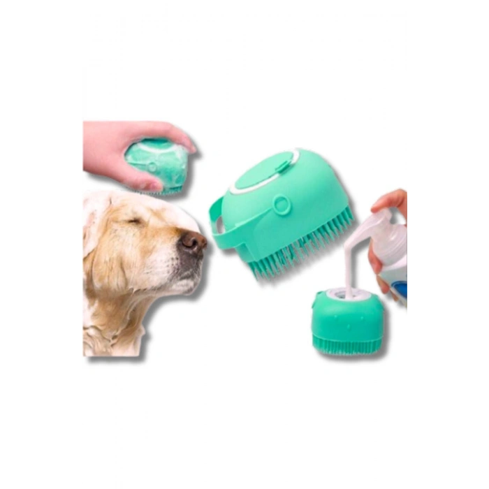 Şampuan Hazneli Kedi Köpek Yıkama Banyo Fırçası - Pratik Ve Kolay Temizlik | Evcil Hayvan Bakımı