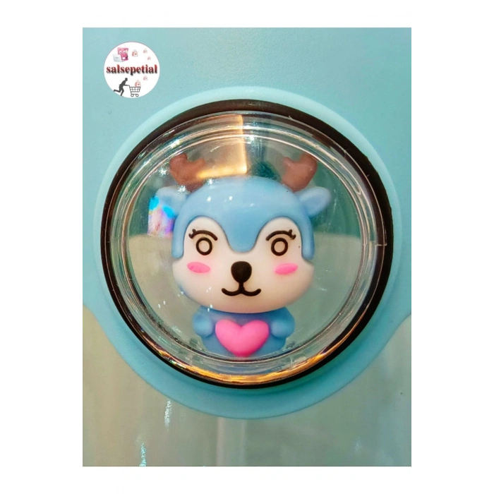Geyik Su Matarası Geyikli Suluk Figürlü Su Şişesi 3D Sticker Hediyeli Pipetli Matara 650ml