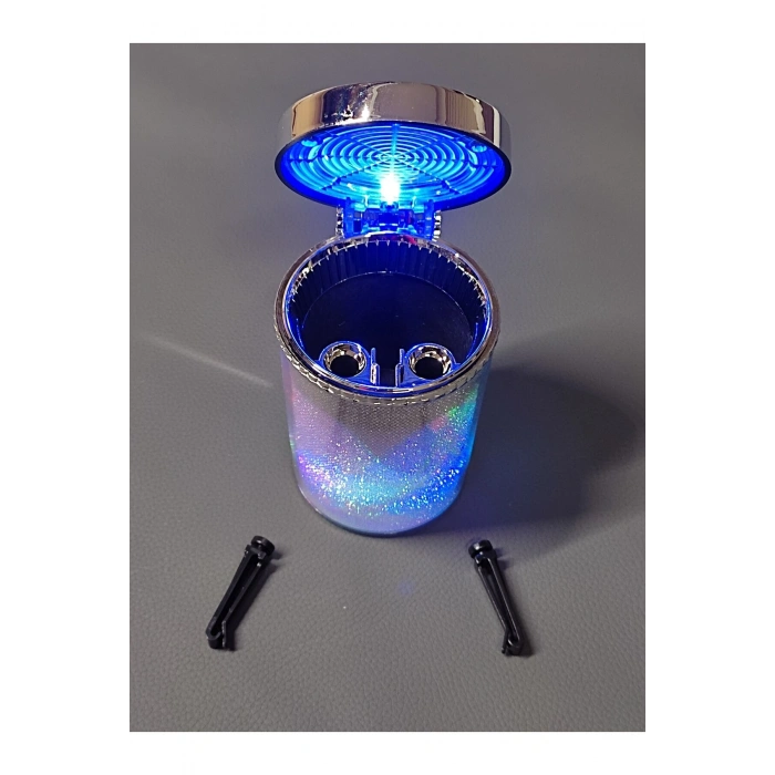Universal 7 Renkli RGB Led Işıklı Lüx Oto Küllük Kapaklı Spor Araç İçi Küllük Araba Küllüğü