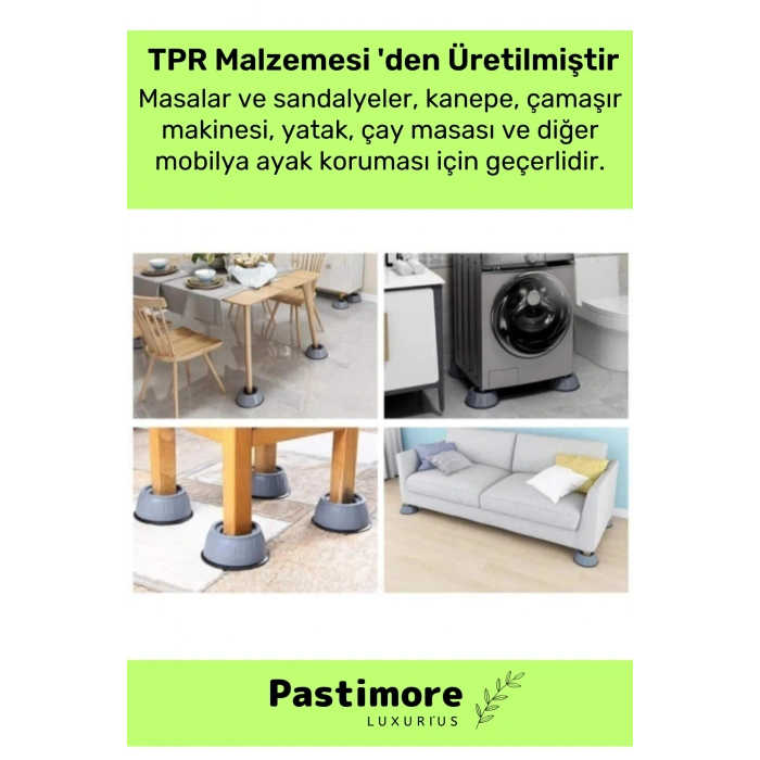 Yeni Üretim Gürültü Engelleyici Titreşim Önleyici Kauçuk Çamaşır Bulaşık Makinesi 4 Adet Ayak Pedi