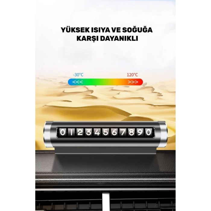 Alüminyum Çevirmeli Araç İçi Park Telefon Numaratörü Parkmatik (Siyah) Tüm Araçlara Uyumlu