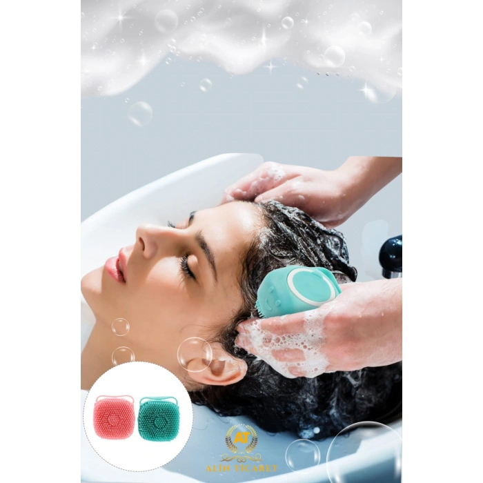Şampuan Hazneli Silikon Peeling Duş Fırçası Yeşil