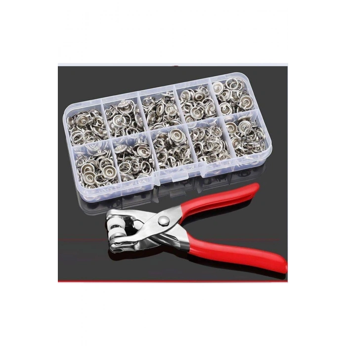 9.5 Mm Çıt Çıt Takma Çakım Makinesi Ve 50 Set Çıtçıt Takım Set-saklama Kutusu