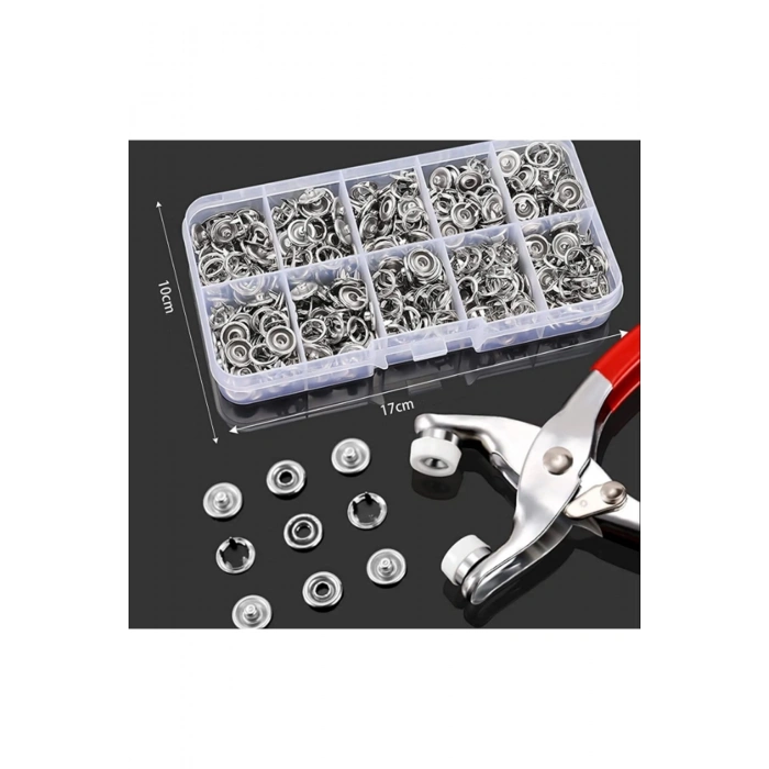 9.5 Mm Çıt Çıt Takma Çakım Makinesi Ve 50 Set Çıtçıt Takım Set-saklama Kutusu