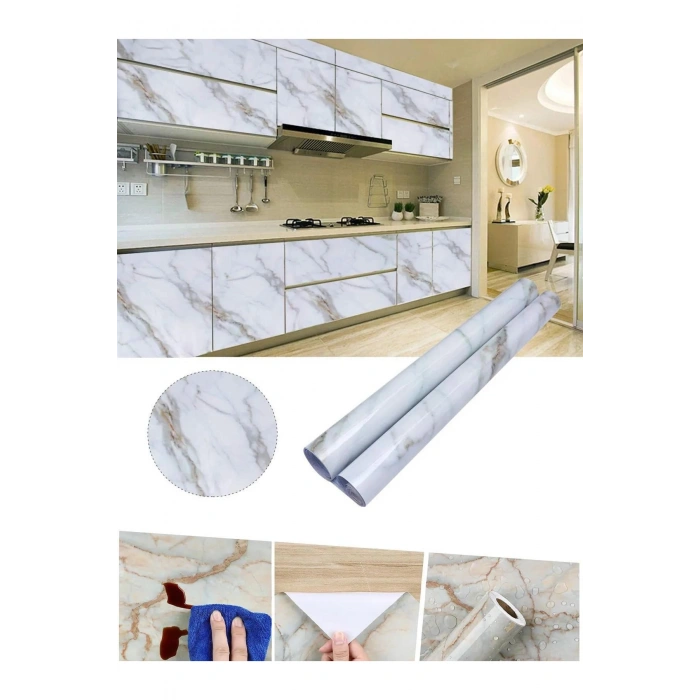 Mutfak, Banyo, tezgah, arası, siyah-beyaz yapışkanlı-kaplama-kagidi-mermer-desenli,PVC folyo