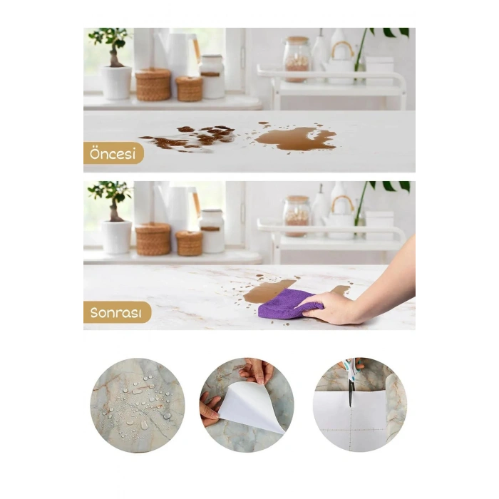 Mutfak, Banyo, tezgah, arası, siyah-beyaz yapışkanlı-kaplama-kagidi-mermer-desenli,PVC folyo