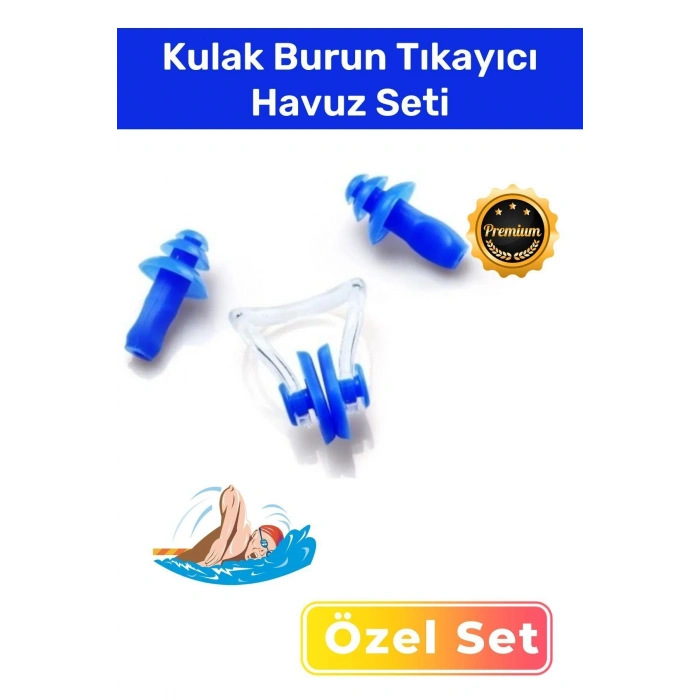 Aveo Gürültü Azaltan Su Bloke Eden Silikon Yüzücü Su Geçirmez Deniz Kulak Burun Tıkayıcı Havuz Seti