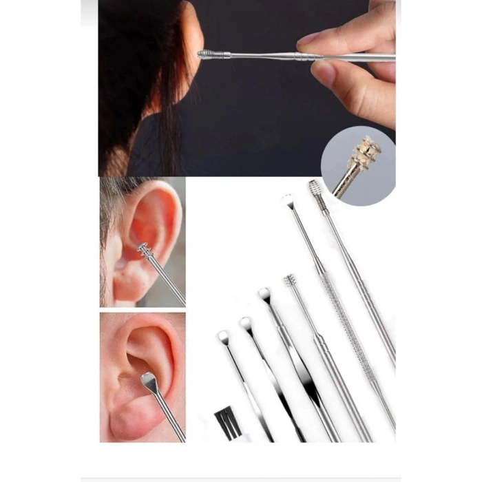 Kulak Temizleyici Çelik Paslanmaz 6lı Set