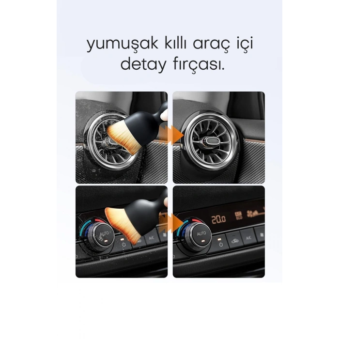 Yumuşak Kıllı Araç İçi Detay Toz Temizleme Fırçası KORUMA KAPLI