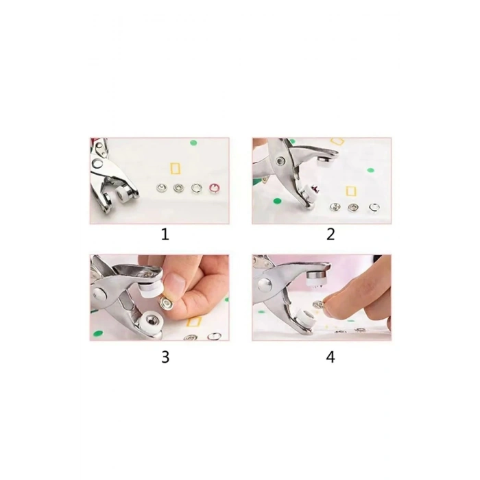 Metalik 9.5 Mm Metal Çıt Çıt, El Pensesi, Set-saklama Kutusu , Gömlek Ve Bebe Çıtçıt Montaj Seti 2