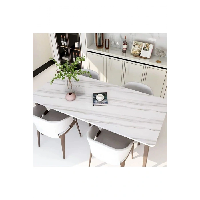 Mermer Desenli Mutfak Tezgah Üstü Fayans Kaplama Yapışkanlı Folyo 5 Metre x 60 Cm