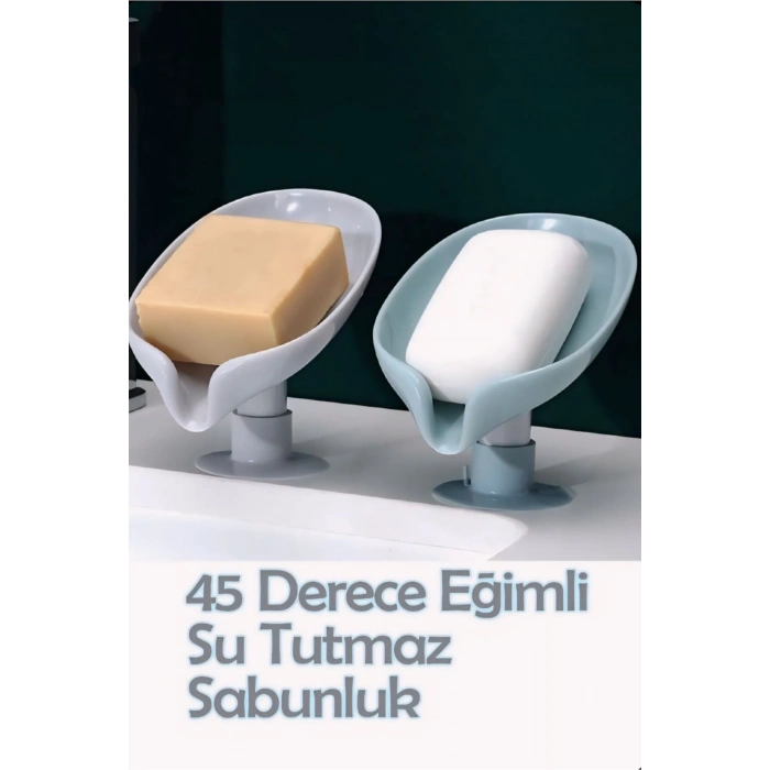 Pratik Vantuzlu Su Giderli Sabunluk | Su Tutmaz Katı Banyo Sabun Tutucu Kaymaz Sabunluk 1 Adet
