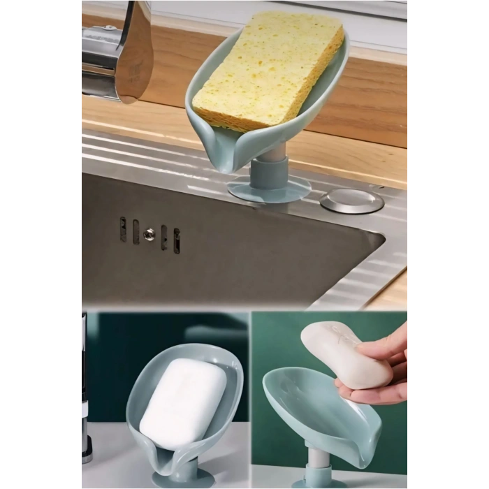 Pratik Vantuzlu Su Giderli Sabunluk | Su Tutmaz Katı Banyo Sabun Tutucu Kaymaz Sabunluk 1 Adet