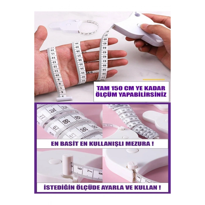 Sporcu Baş Ve Vücut, Kafa Çevresi Ölçüm Aleti Bel Ölçme Metresi Mezura Terzi Ölçüm Aleti