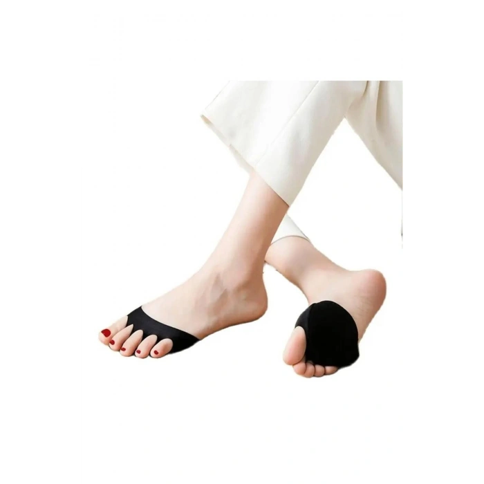 Siyah Kumaş 5 Parmağa Geçen Metatarsal Parmak Altı Koruyucu Hava Alabilen Ayak Destek Pedi