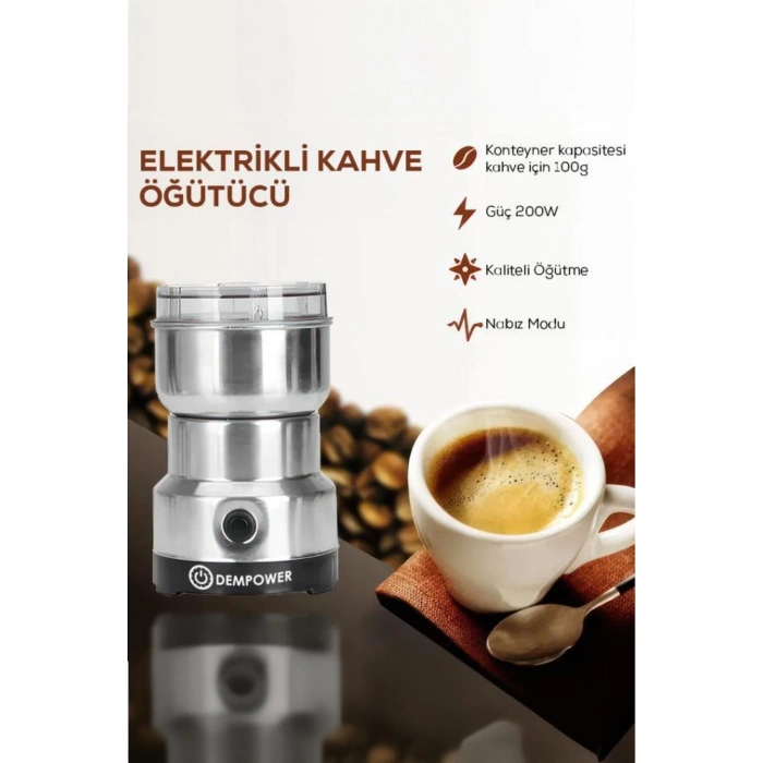 Elektrikli Paslanmaz 4 Bıçaklı Çelik Kahve Öğütücü
