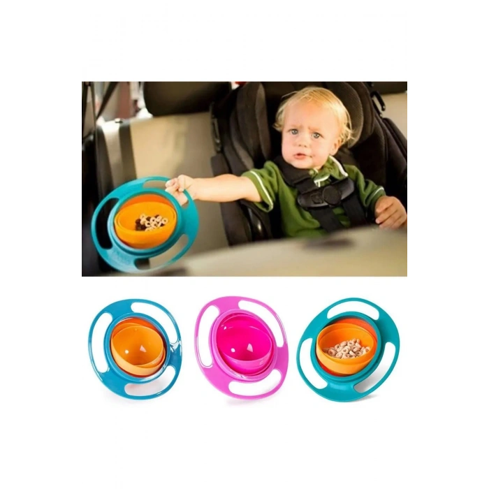 Dökülmeyen Mama Kabı Bebek Çocuk Dökülmeyen Tabak 360 Dönen Kase