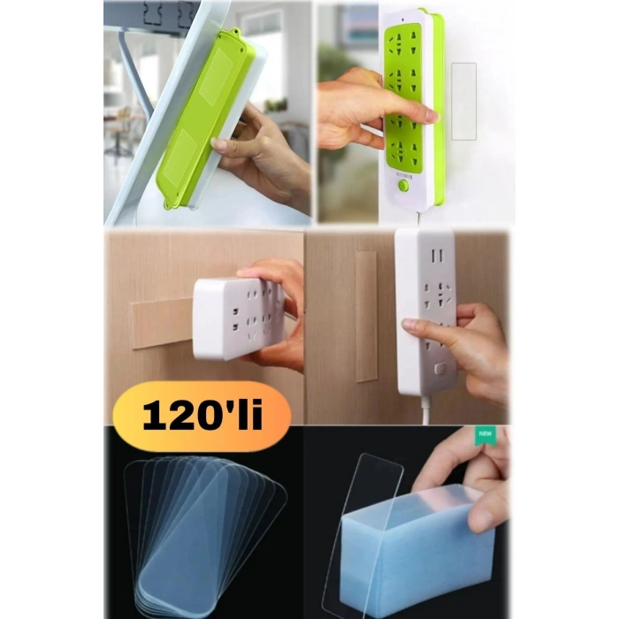 120 Adet Çok Işlevli Çift Taraflı Yapışkan Bant Su Geçirmez Çıkarılabilir Kullanılabilir Nano Kalite