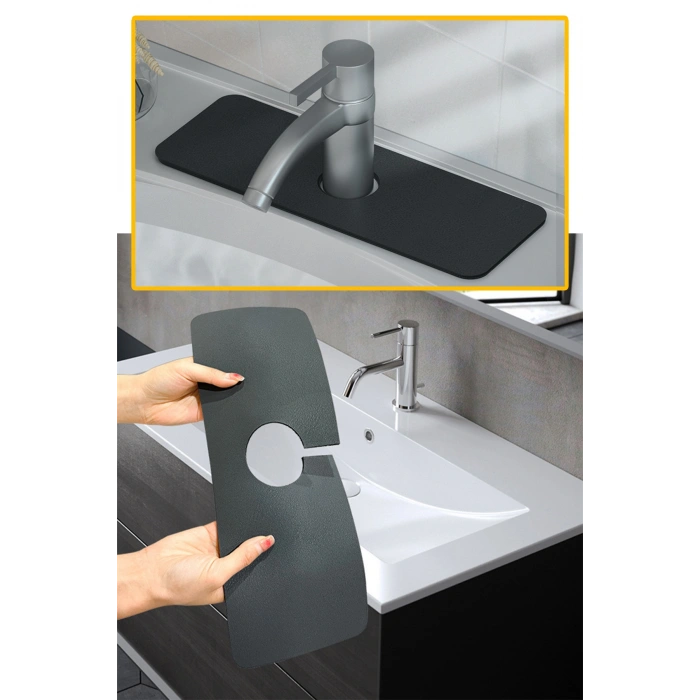 Musluk Lavabo Kenarı Mat Su Kaydırmaz Su Geçirmez Mutfak Banyo Evye Su Emici Ped Su Tutucu Su Emici