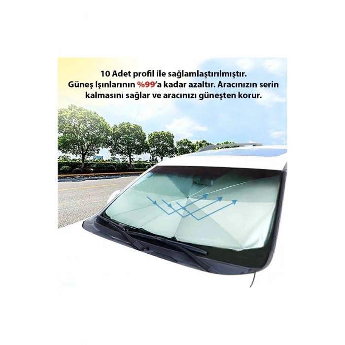 Tüm Araçlar Için Uyumlu Araba Ön Cam Güneşlik Katlanabilir Güneşlik Şemsiye Ön Cam Gölgelik