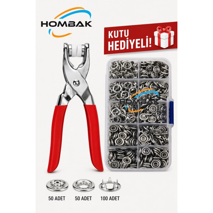 200 adet Paslanmaz Çelik Çıtçıt ve Pense Seti Metal Çıt Çıt Makinesi 50 set Çıtçıt