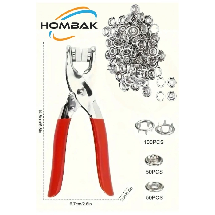 200 adet Paslanmaz Çelik Çıtçıt ve Pense Seti Metal Çıt Çıt Makinesi 50 set Çıtçıt