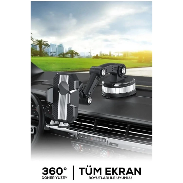 Jel Vantuzlu Cama Takılabilen Güçlü 360 Derece Dönebilen Ayarlanabilir Araç Içi Vantuzlu Telefon
