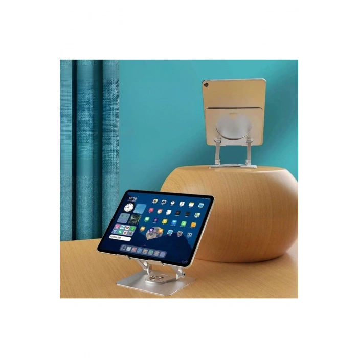 360 Derece Dönebilen Yükseltilmiş Masaüstü Ayarlanabilir Metal Tablet Standı