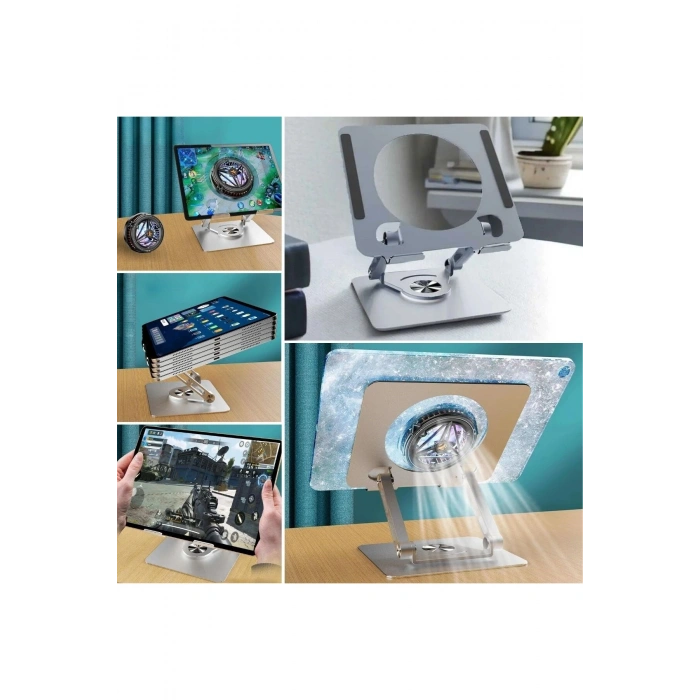 360 Derece Dönebilen Yükseltilmiş Masaüstü Ayarlanabilir Metal Tablet Standı