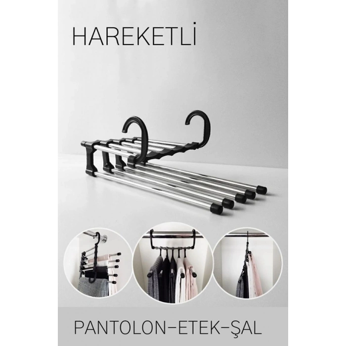 Özel Hareketli Dolap İçi Pantolon Kravat Şal Askı Sistemi Düzenleyici Katmanlı Askılık Organizer