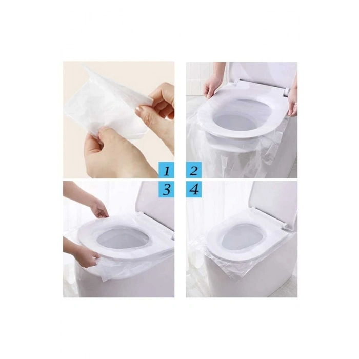 50 Adet Tek Kullanımlık Klozet Örtüsü Klozet Poşeti Klozet Kapak Örtüsü Dispenseri