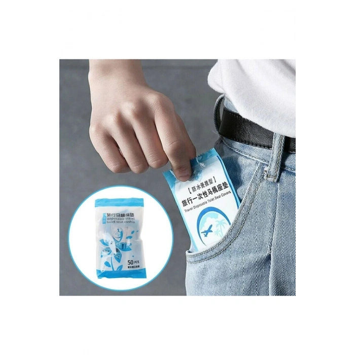 50 Adet Tek Kullanımlık Klozet Örtüsü Klozet Poşeti Klozet Kapak Örtüsü Dispenseri