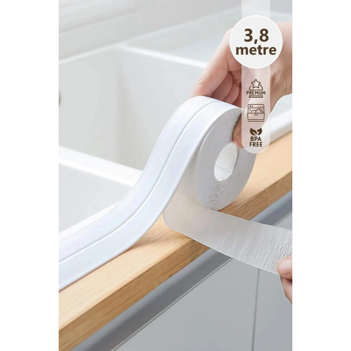 Kendinden Yapışkanlı Su Geçirmez Sızdırmaz Banyo ve Mutfak İçin Koruma Bandı - 3,8 Metre