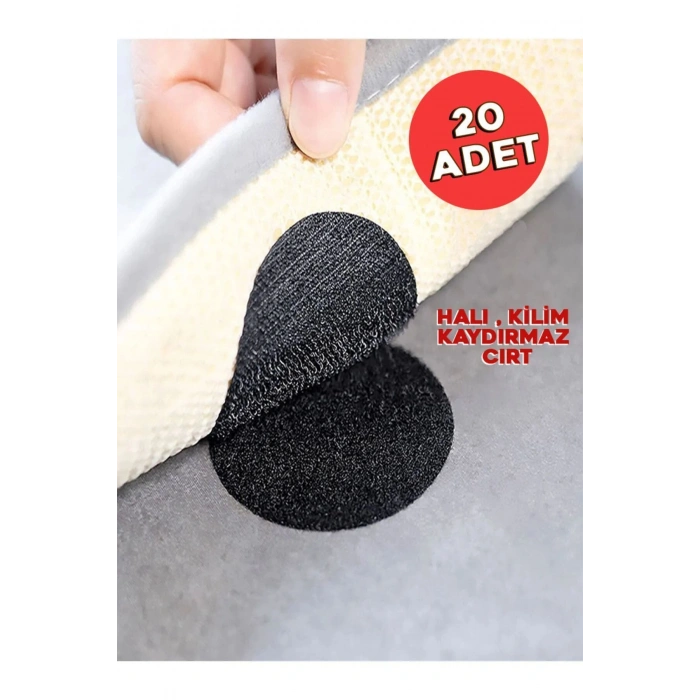 Pratik 20 Adet Halı Kilim Minder Nevresim Örtü Kaydırmaz Cırt Bant Seti Yapışkanlı Halı