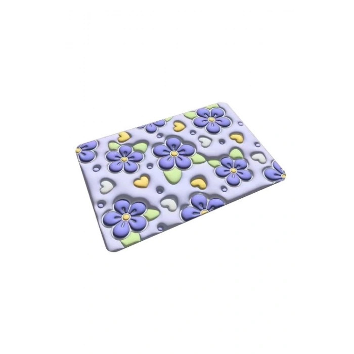 Ultra Emici 3D Çiçekli Banyo Paspası