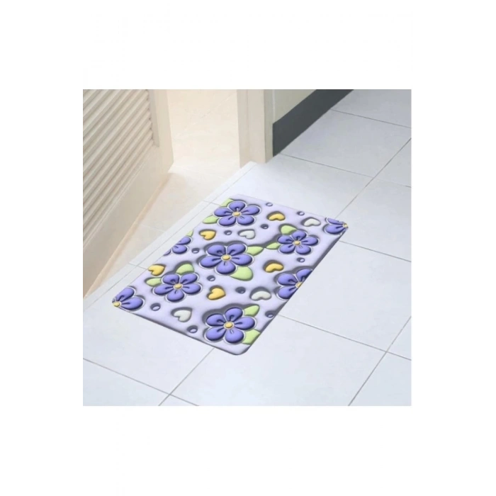 Ultra Emici 3D Çiçekli Banyo Paspası