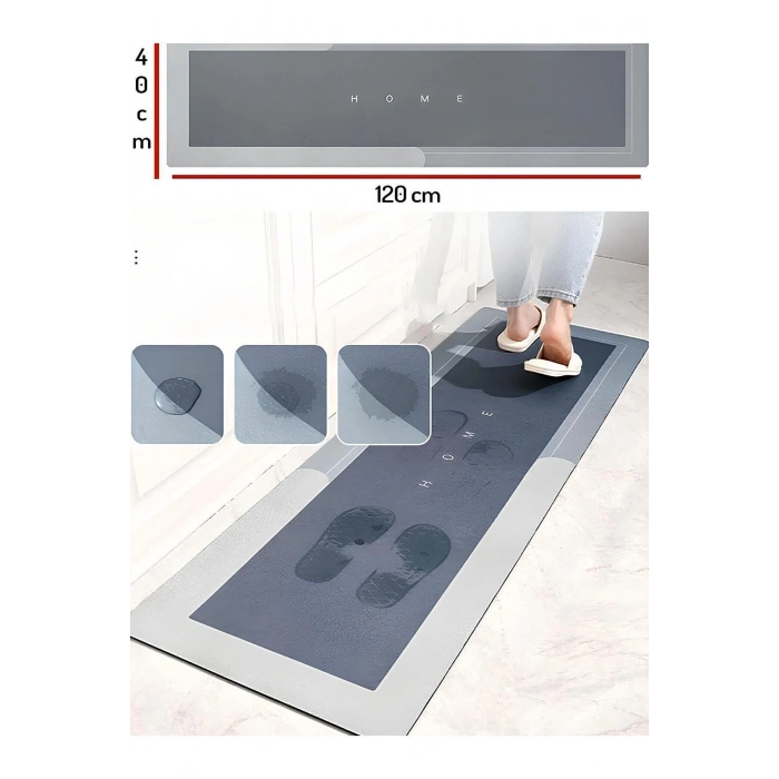 Su Emici Banyo Paspası Kaymaz Tabanlı Su Emici Yapı 40x120m Uzun