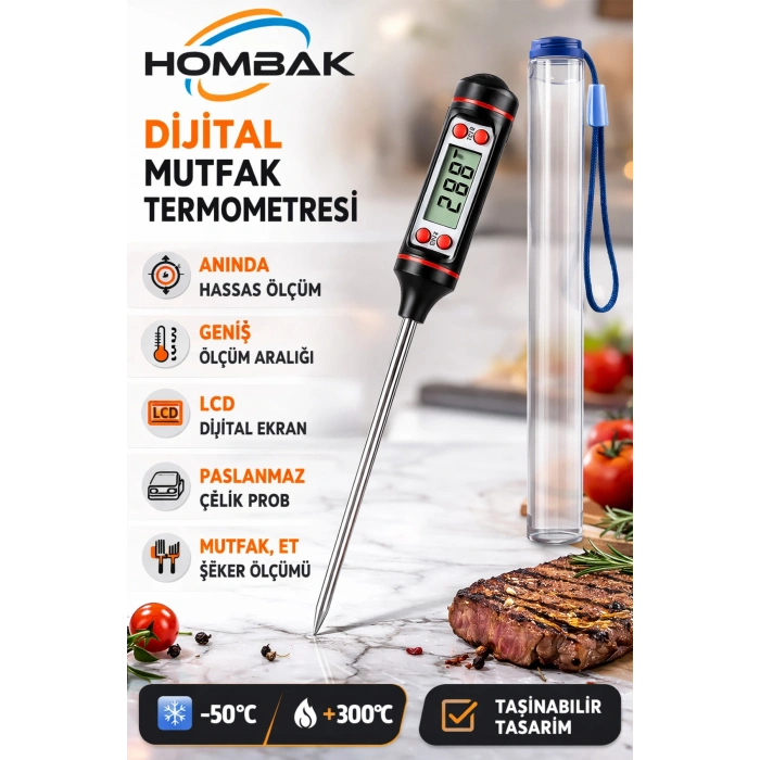 Mama Sıcaklık Ölçüm Süt Isı Ölçer Gıda Derece Ölçer Termometre Dijital Pasta Malzemeleri