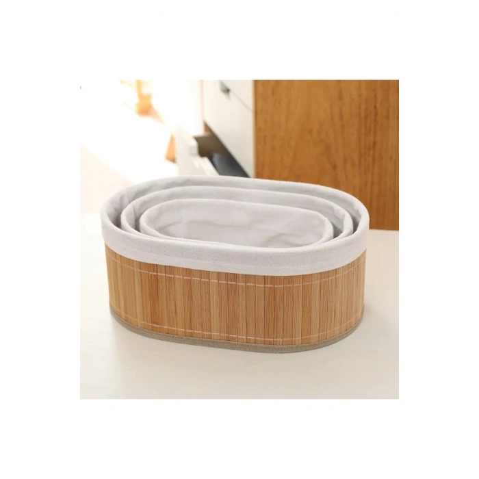 3lü Pinterest Stil Bambu Sepet Çok Amaçlı Kullanım Bambu Hasır Sepet