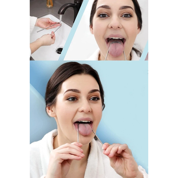 1 Adet Metal Dil Temizleme Aparatı Ayurveda Dil Kazıma Çubuğu Ağız Kokusu Önleyici Ağız Duşu