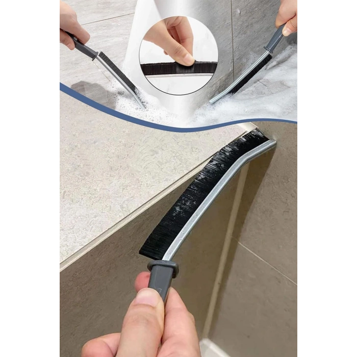2 Adet Temizlik Fırçası Derz Fayans Köşe Temizleyici Makine Lavabo Küvet Banyo Mutfak Temizleme