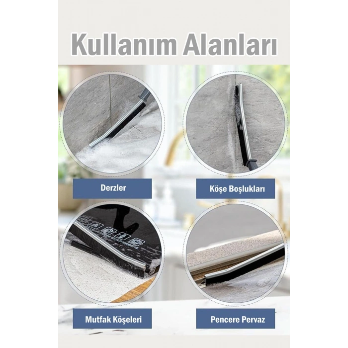 2 Adet Temizlik Fırçası Derz Fayans Köşe Temizleyici Makine Lavabo Küvet Banyo Mutfak Temizleme