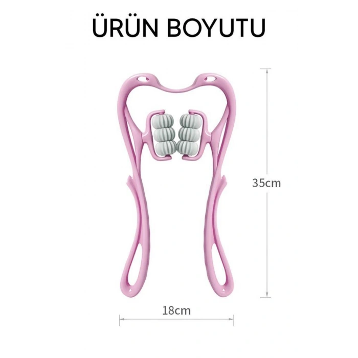 Özel 6 Tekerlekli Boyun Masaj Aleti Pembe