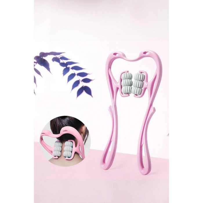 Özel 6 Tekerlekli Boyun Masaj Aleti Pembe