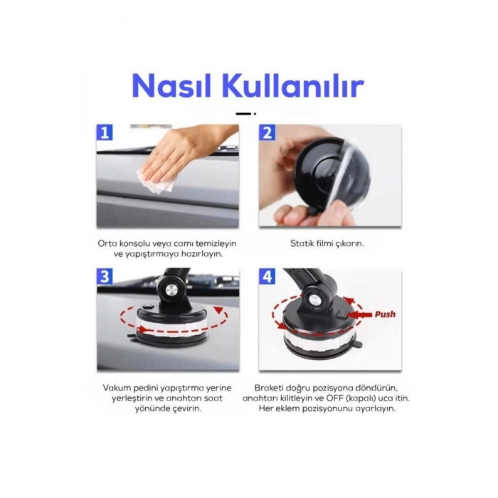 360° Döner Yüzey Vakumlu Telefon Tutucu