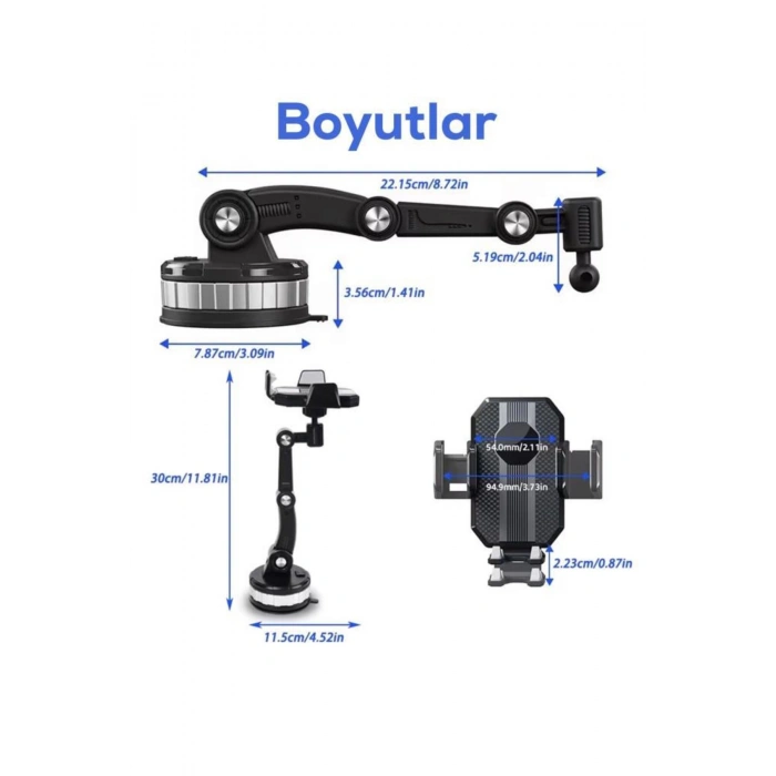 360° Döner Yüzey Vakumlu Telefon Tutucu