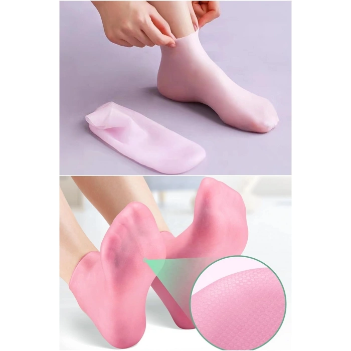 Silikon Ayak Bakım Çorabı Krem Spa Peeling Nemlendirici Çatlak Önleyici Ölü Deri Atıcı Çorap
