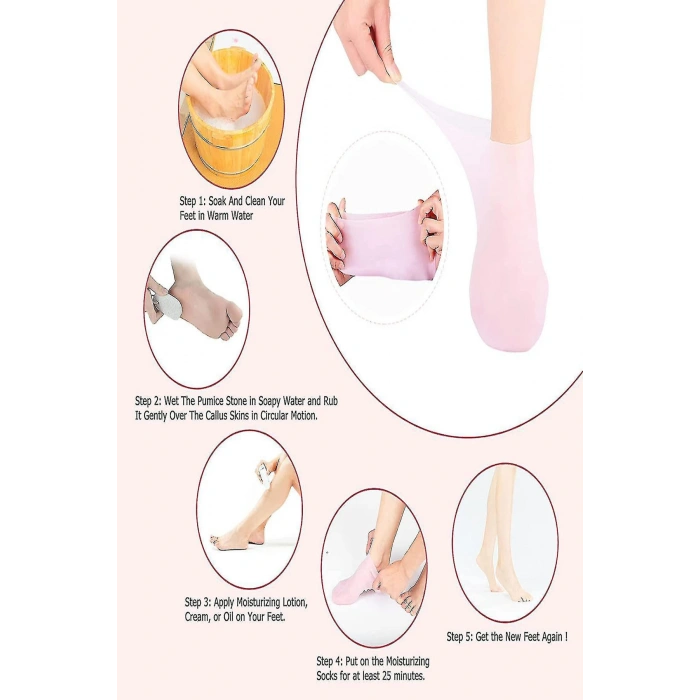 Silikon Ayak Bakım Çorabı Krem Spa Peeling Nemlendirici Çatlak Önleyici Ölü Deri Atıcı Çorap